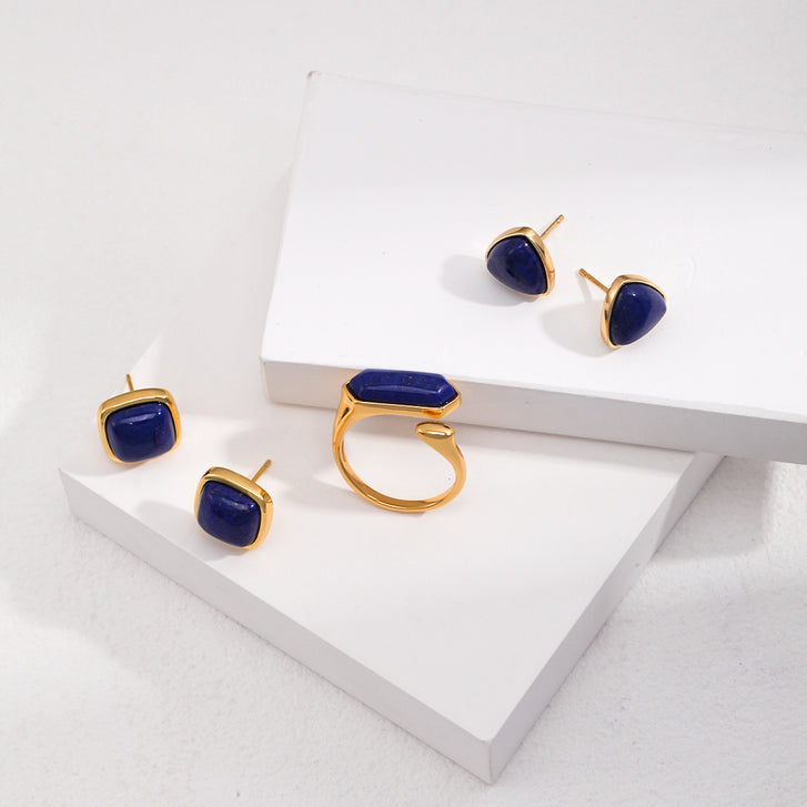 Rivelle Stratavelle Lapis Studs - Rivelle Jewelry
