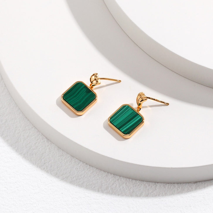 Stratavelle Malachite Earrings - Rivelle Jewelry