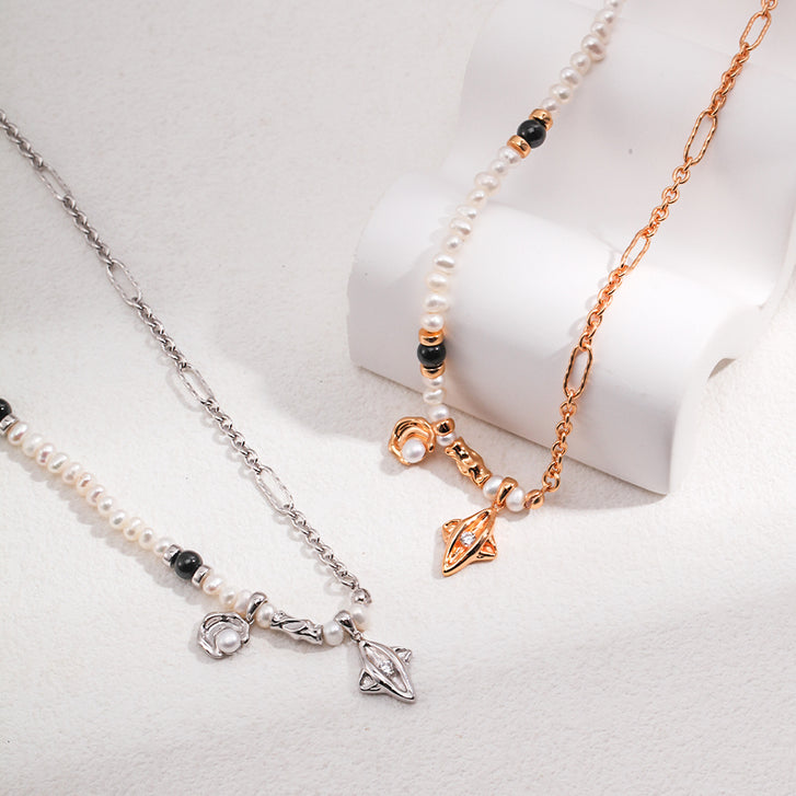 Nacrène Starry Pearl Necklace - Rivelle Jewelry