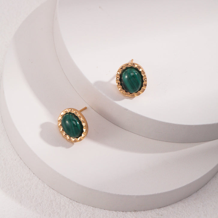 Stratavelle Malachite Earrings - Rivelle Jewelry